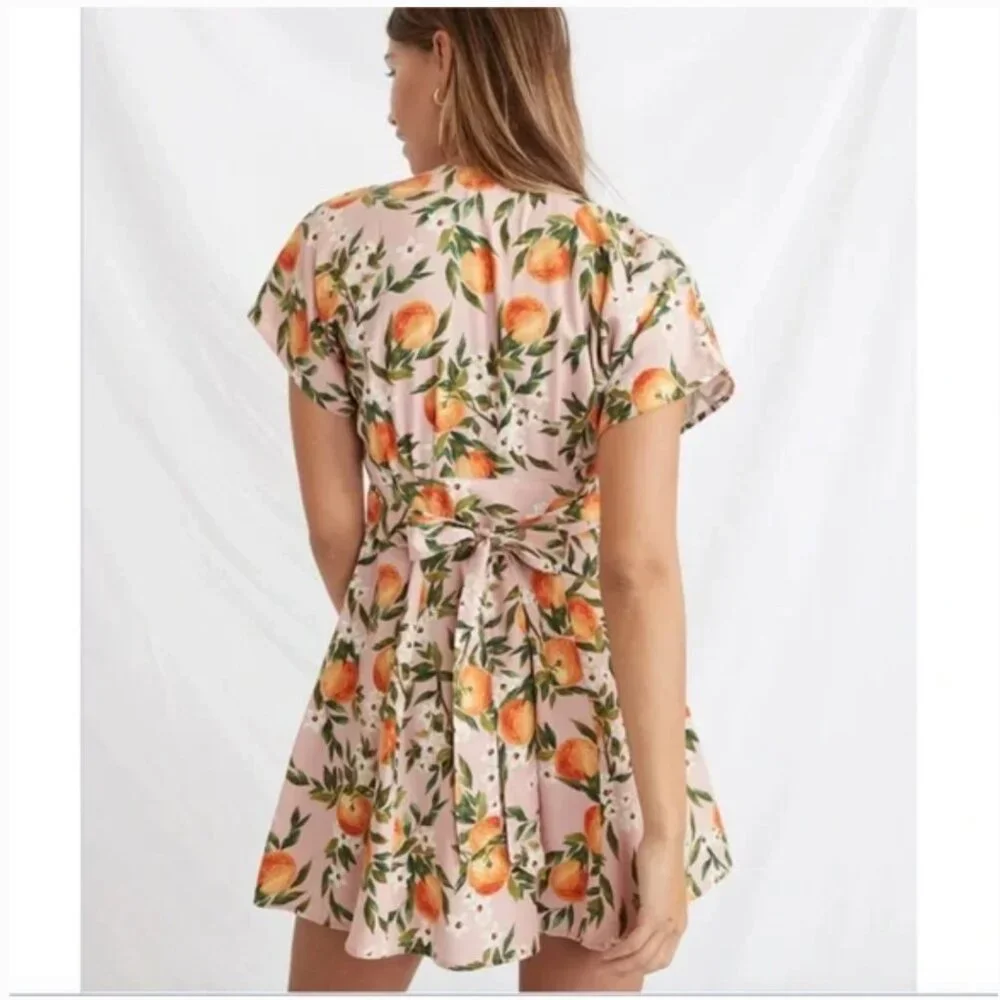 Marine Layer Women’s Camila Dress Oranges Print Size XS - Picture 3 of 9
